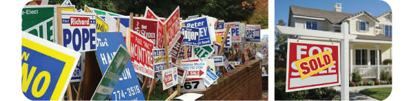 political lawn signs CT